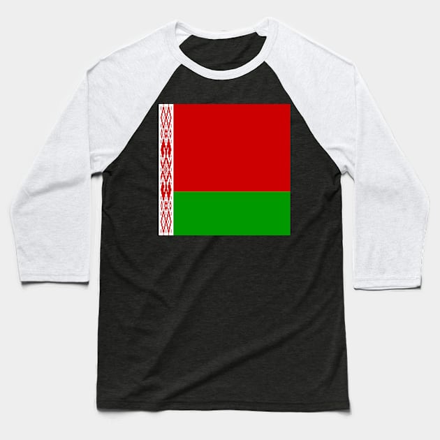 Belarus Flag Baseball T-Shirt by flag for all